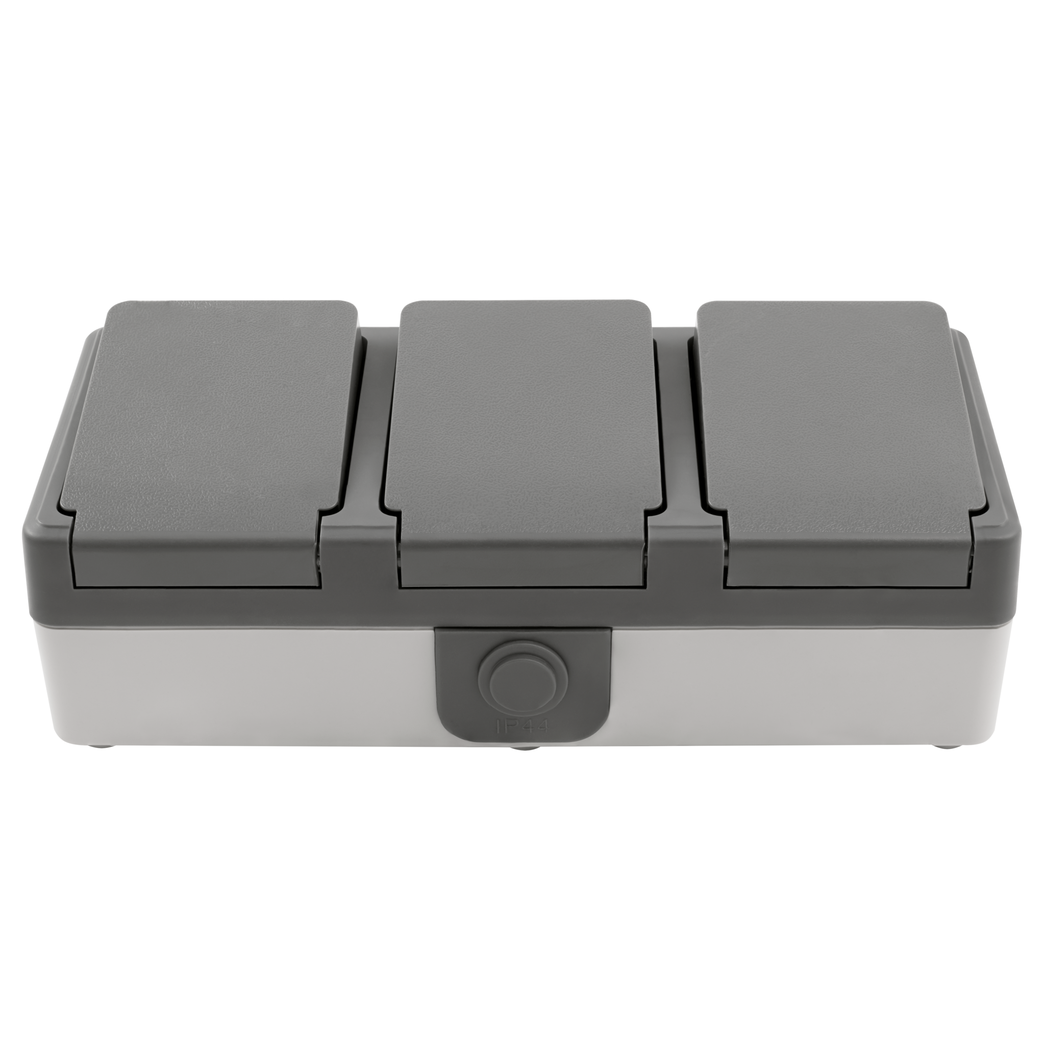 Feuchtraum Dreifach-Steckdose McPower ''Secure'', 250V~/16A, IP44, AP, grau