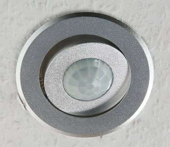 Decken-Einbau-Bewegungsmelder 360° Alu - PIR Sensor, 6m, schwenkbar, silber