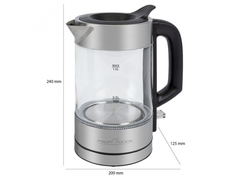 ProfiCook Glas-Wasserkocher 1,0l PC-WKS 1229G