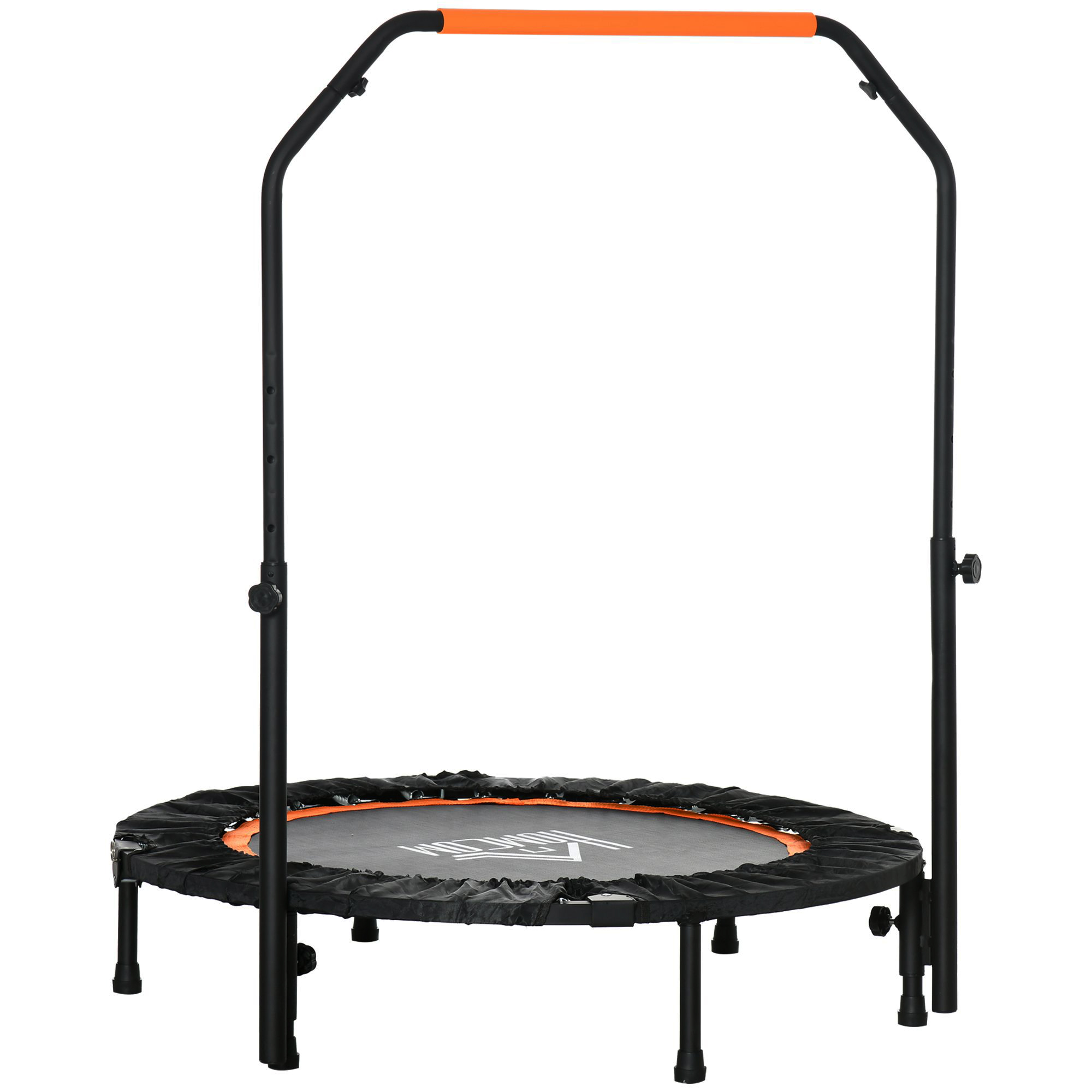Fitnesstrampolin, klappbar, verstellbarer Haltegriff, Ø102 x 123H cm, bis 150 kg, Schwarz