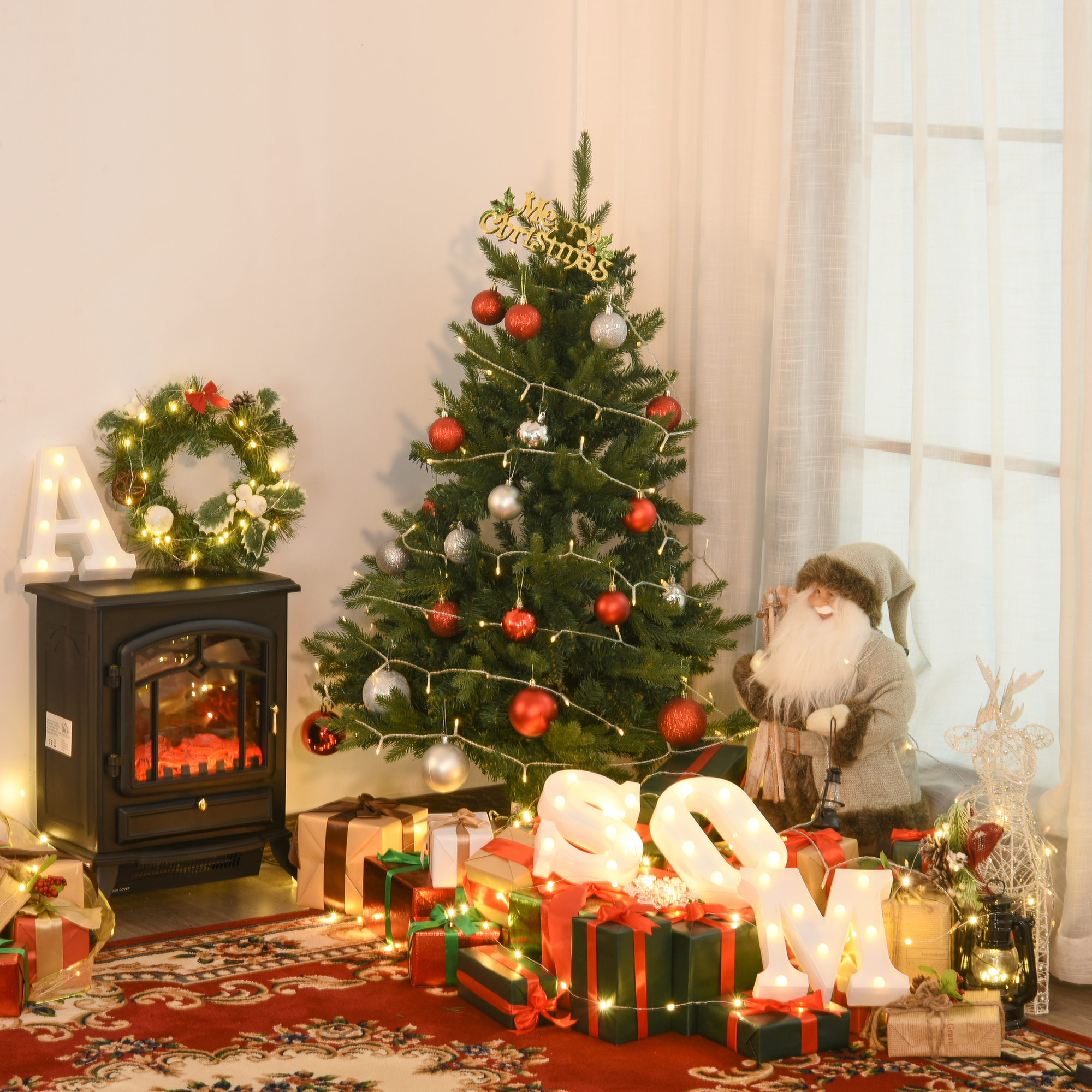 Weihnachtsbaum Christbaum Kunsttanne, 1,2 m, inkl, Ständer, Ø85 cm x 120 cm, Grün