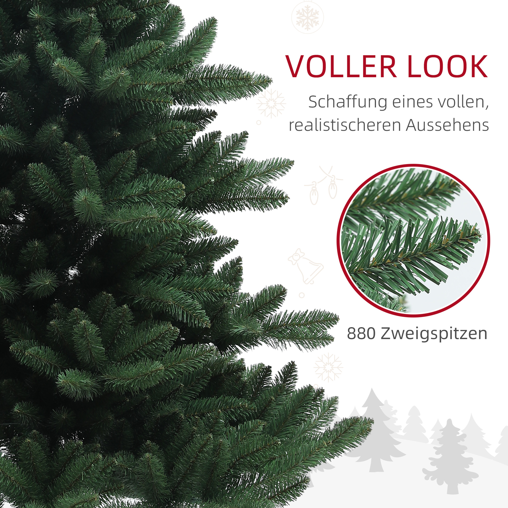 Weihnachtsbaum, Nordmanntanne, naturgetreu, breit & üppig, 180 x ?120 cm, Grün