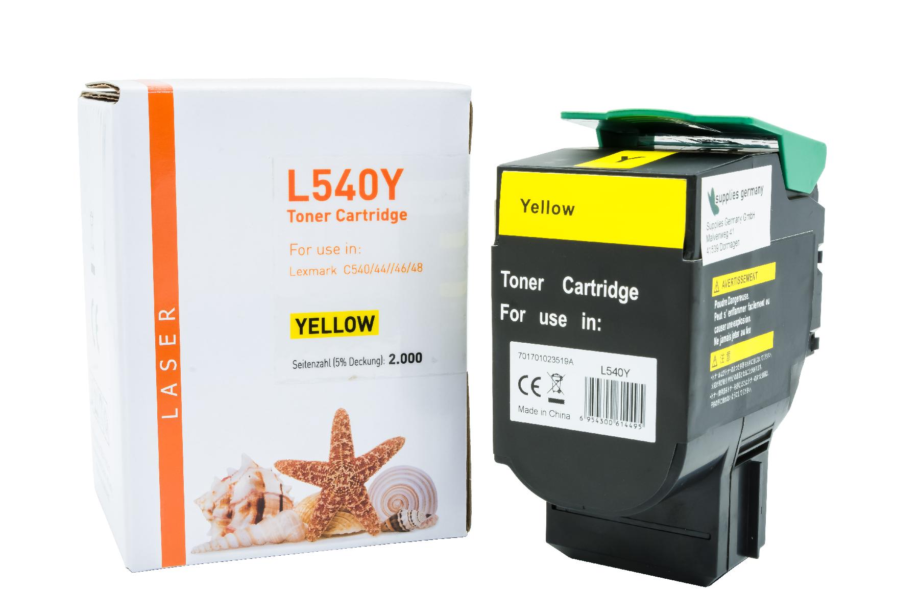 C540 alternativ Toner yellow Lexmark  / C540 / 44 / 46 / 48 / 2.000 Seiten