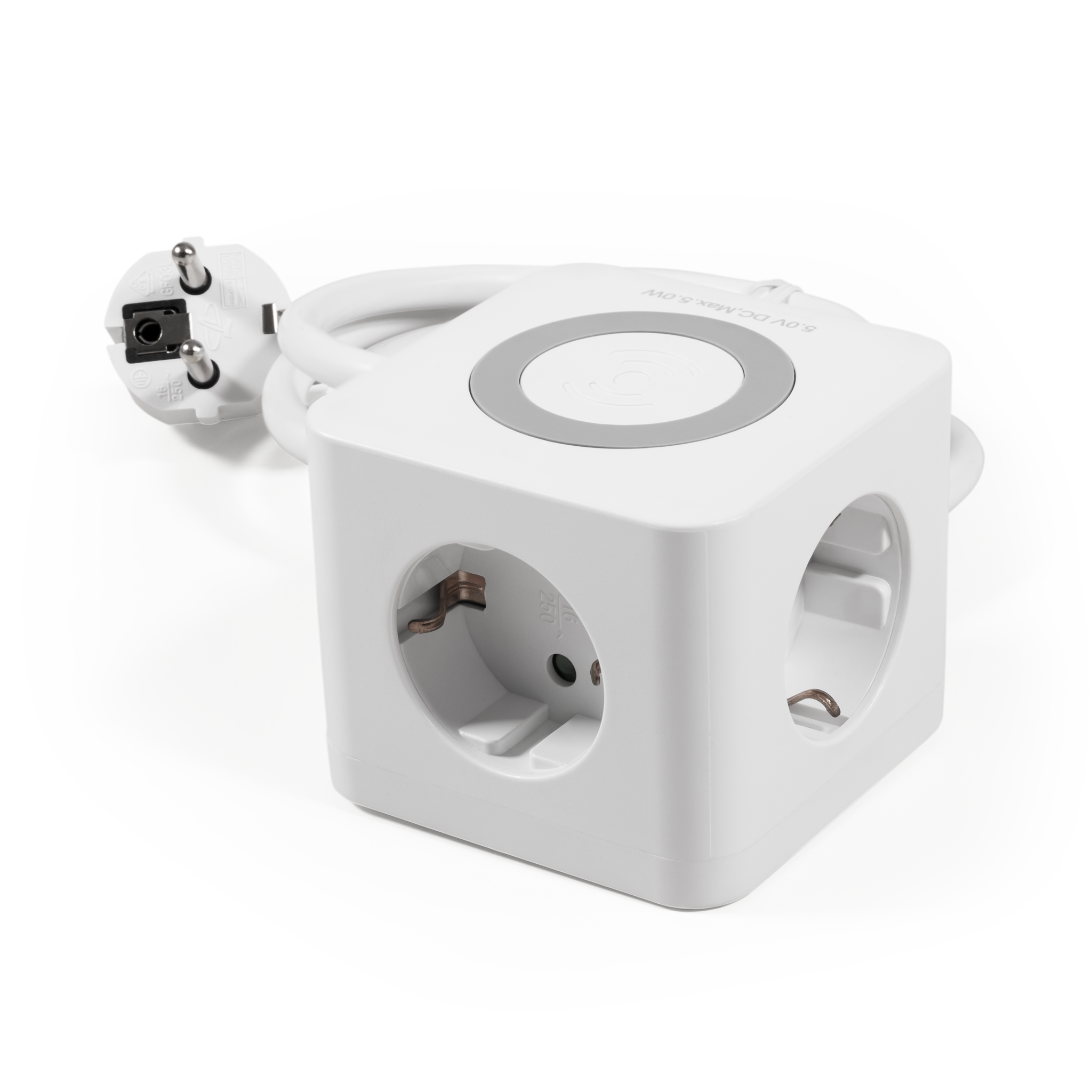 Tischsteckdose McPower ''BW-03'' 3x Steckdose, 2xUSB-A, 1xUSB-C, QI aufladen