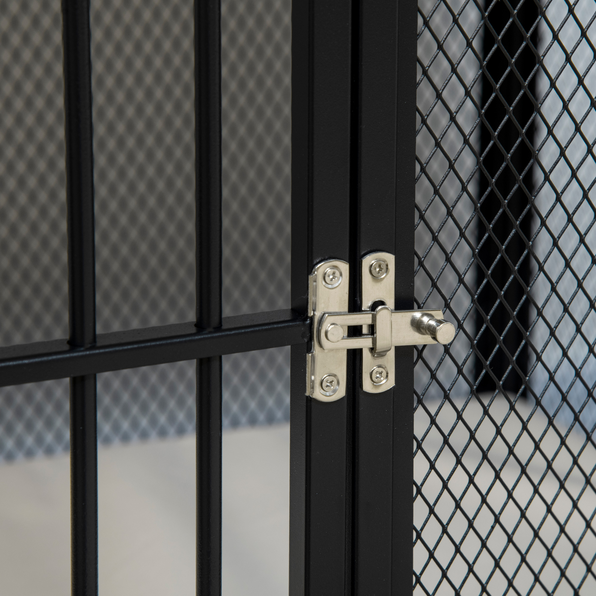 Hundekäfig, Hundebox, wasserabweisende Matte, herausnehmbare Bodenwanne, verriegelbar, Schwarz, 80 x 55 x 71 cm