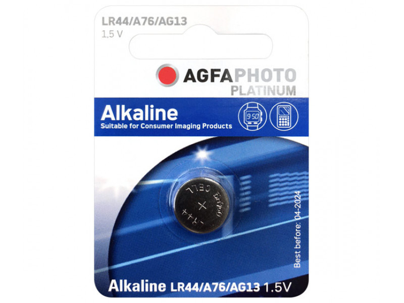 AGFAPHOTO Batterie Alkaline LR44/AG13 1.5V Blister (1-Pack) 150-803470