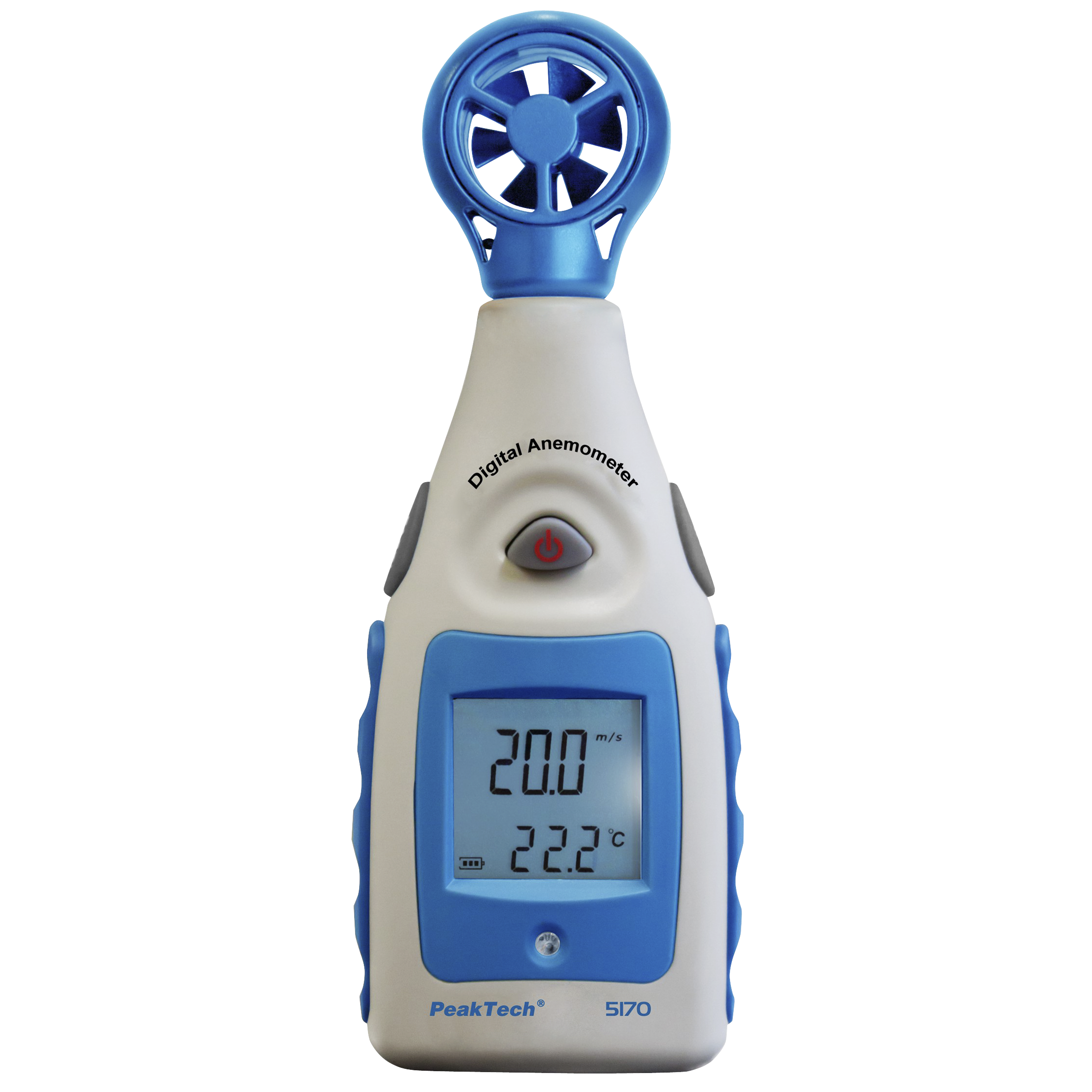 Flügelrad-Anemometer PeakTech ''P5170'', 0-55 Knoten, mit Thermometer, LCD-Anzeige