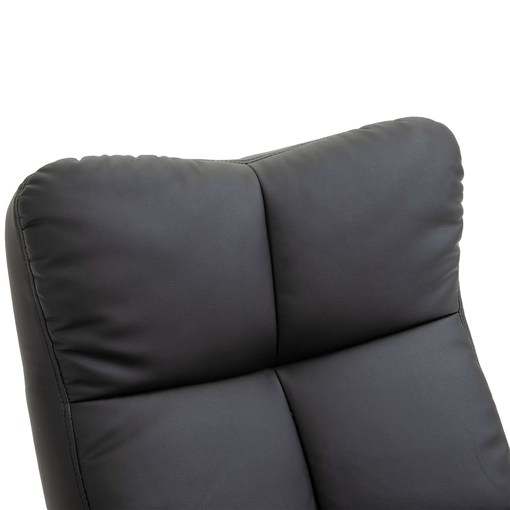 Massagesessel mit Hocker, 145° Neigbarer Relaxsessel mit Massagefunktion Liegefunktion Stauraum, TV-Sessel Fernsehsessel für Wohnzimmer, Kunstleder, 80 x 86 x 99 cm Schwarz