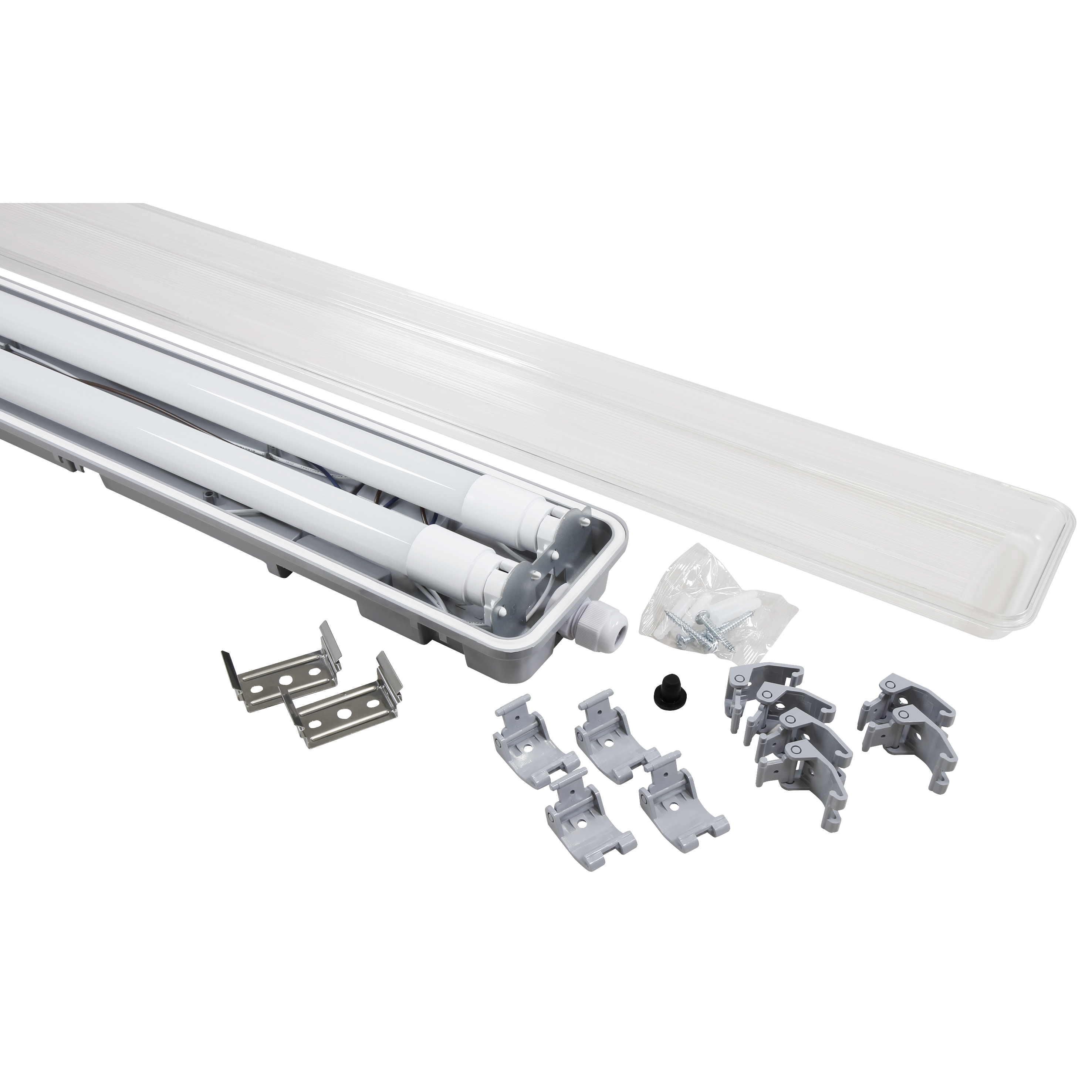 LED Feuchtraumleuchte McShine ''FL-23'' IP65, 4800lm, 4000K, 48W, 150cm, neutralweiß