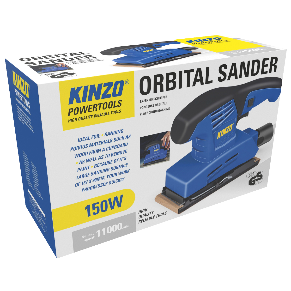 Exzenter-Schleifmaschine Kinzo, 150W, 10.000 U/min, 230V