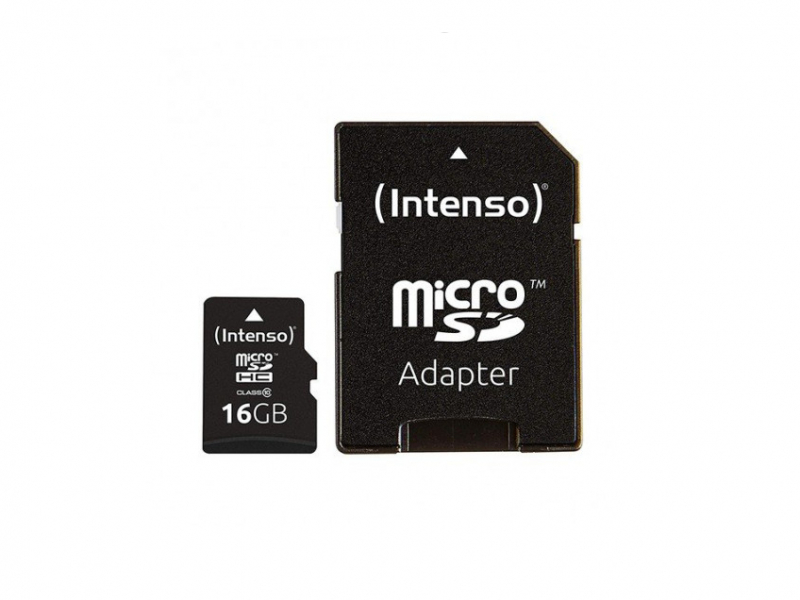 MicroSDHC 16GB Intenso + Adapter CL10 Blister
