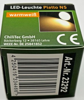LED-Modul "Piatto N5" warmweiß - 38°, 2900K, 230V, 5W, 370lm, 50x24mm