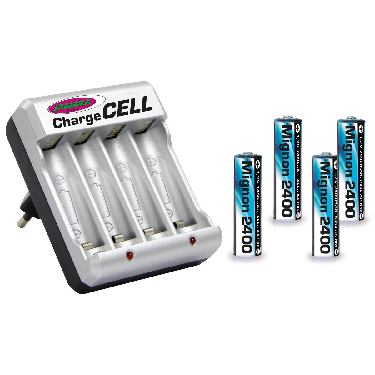 Ladegerät Charge Cell inkl. VE4 AA 1,2V 2400mAh im Blister