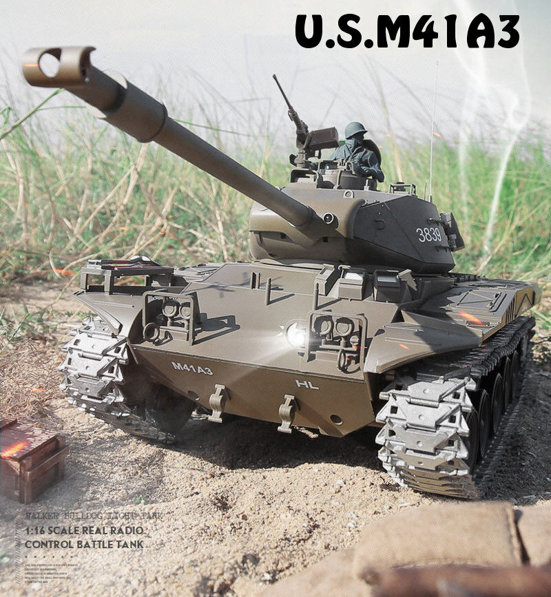 RC Panzer "M41 A3 Walker Bulldog" - Metallgetriebe & Metallketten