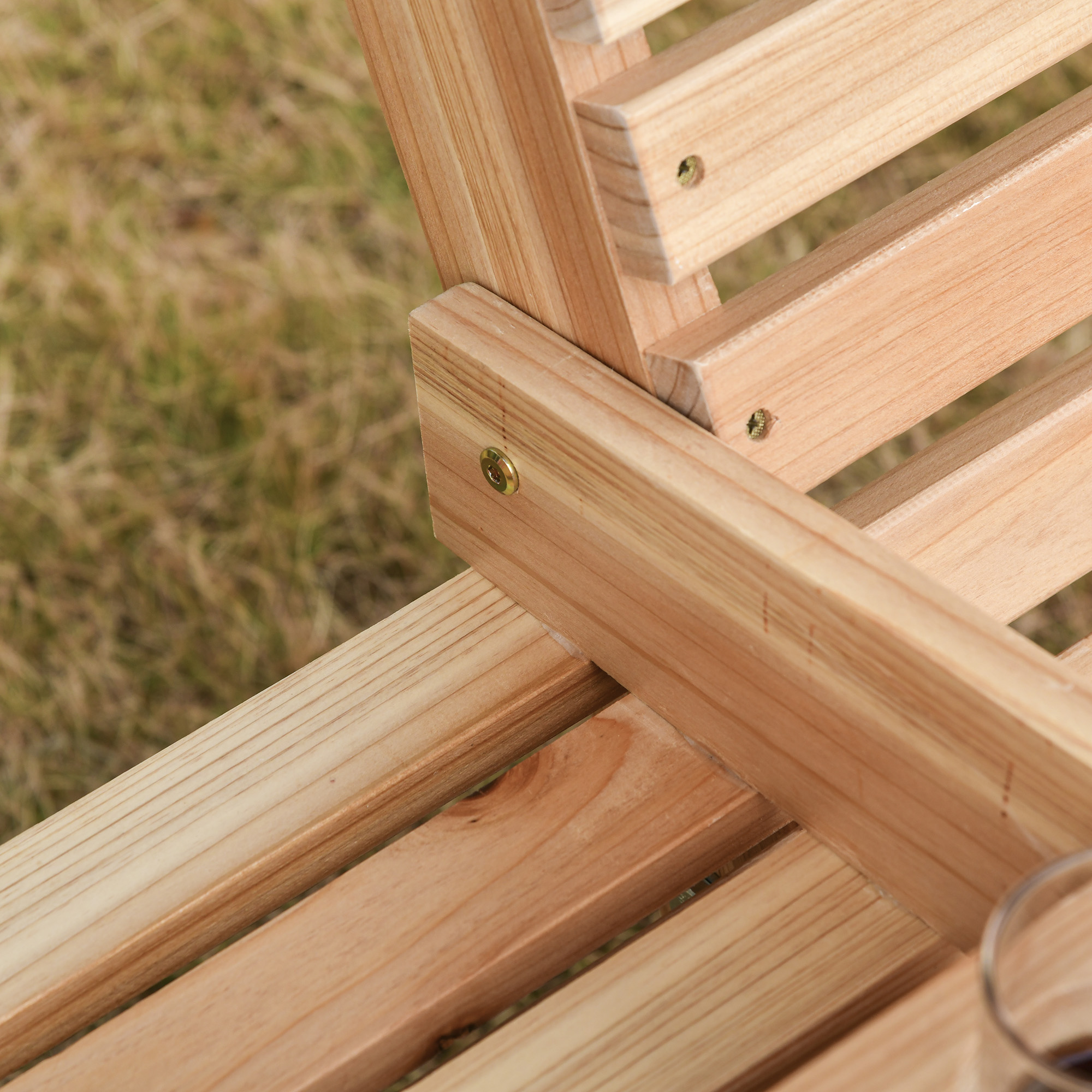 Hängebank mit Klapptisch und Becherhaltern Naturholz 150 x 75 x 53cm