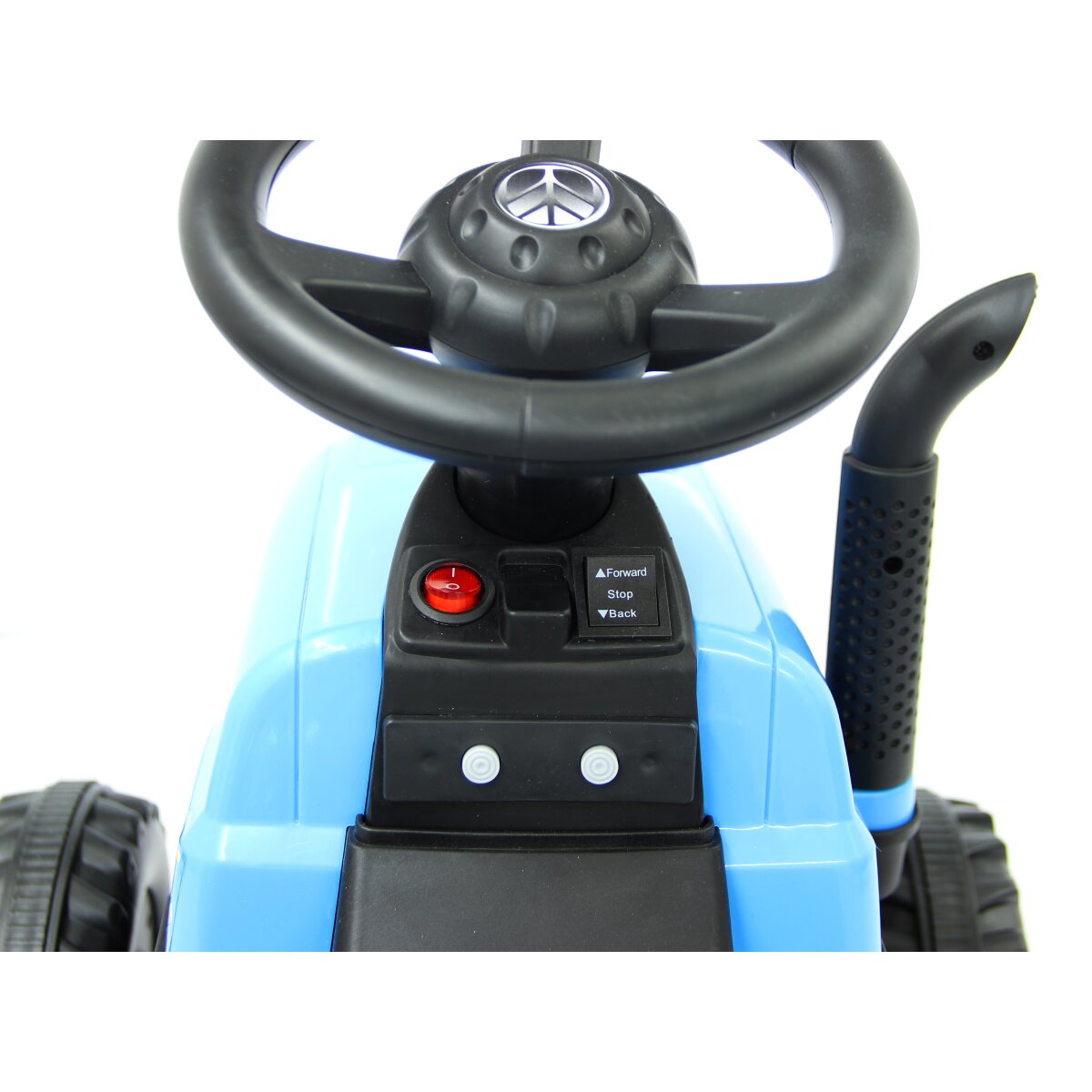 Ride-on Traktor New Holland mit Anhänger blau 6V