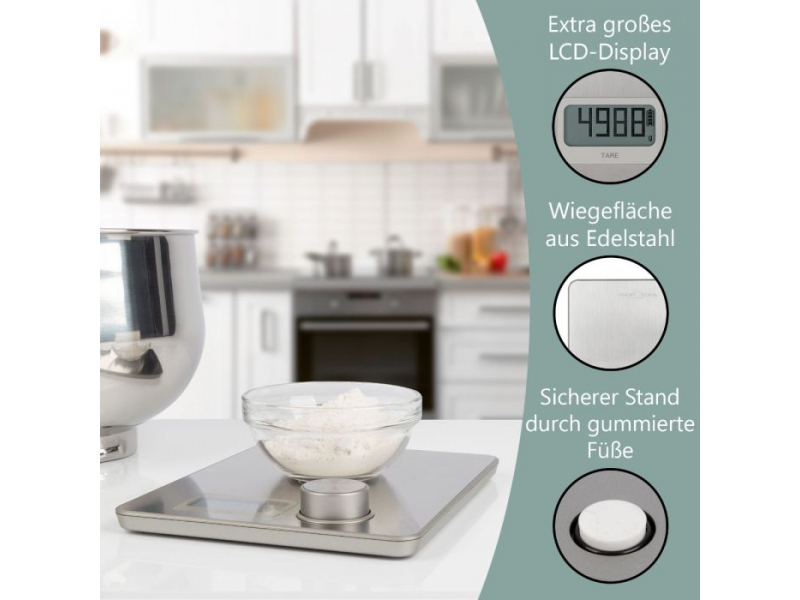 ProfiCook Kinetische Edelstahl-Küchenwaage PC-KW 1263
