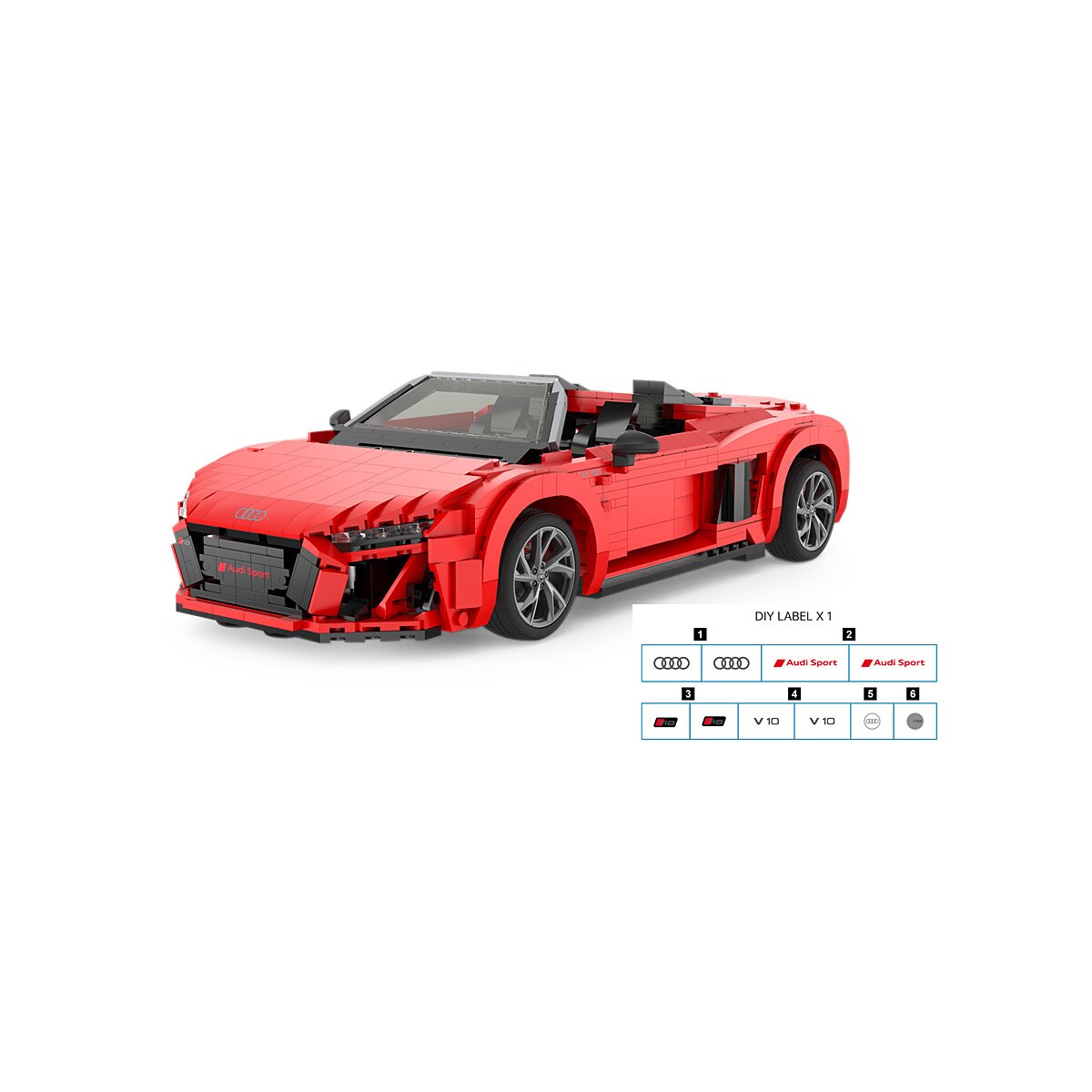 Audi R8 Spyder 1:14 rot Bricks