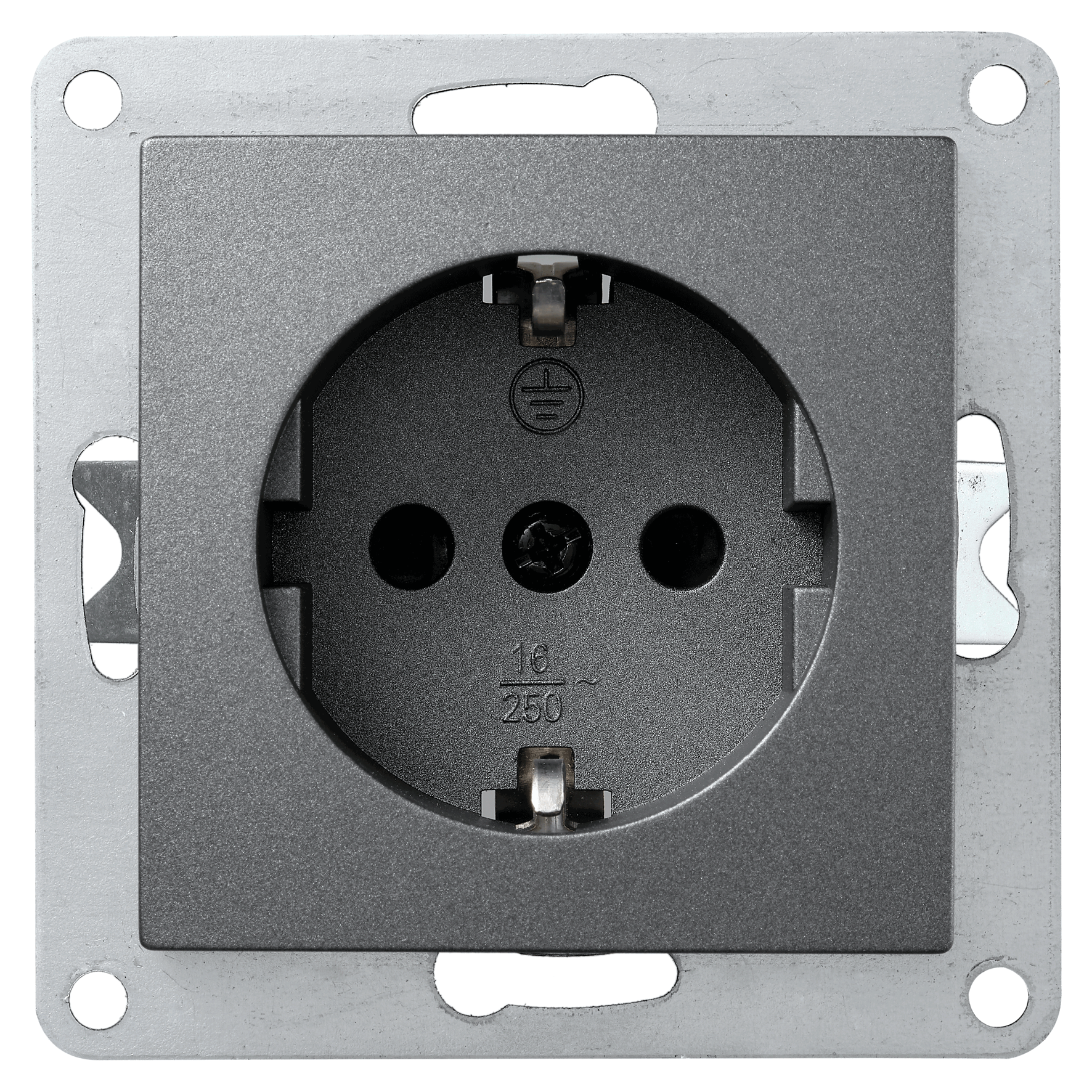 Schutzkontakt-Steckdose McPower ''Flair'' 250V~/16A, UP, Einsteckschutz, anthrazit