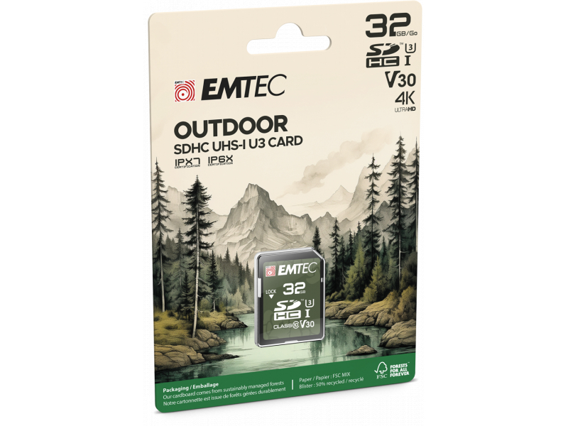 Emtec Speicherkarte SDHC 32GB UHS-I U3 V30 4K OUTDOOR IPX6 IPX7