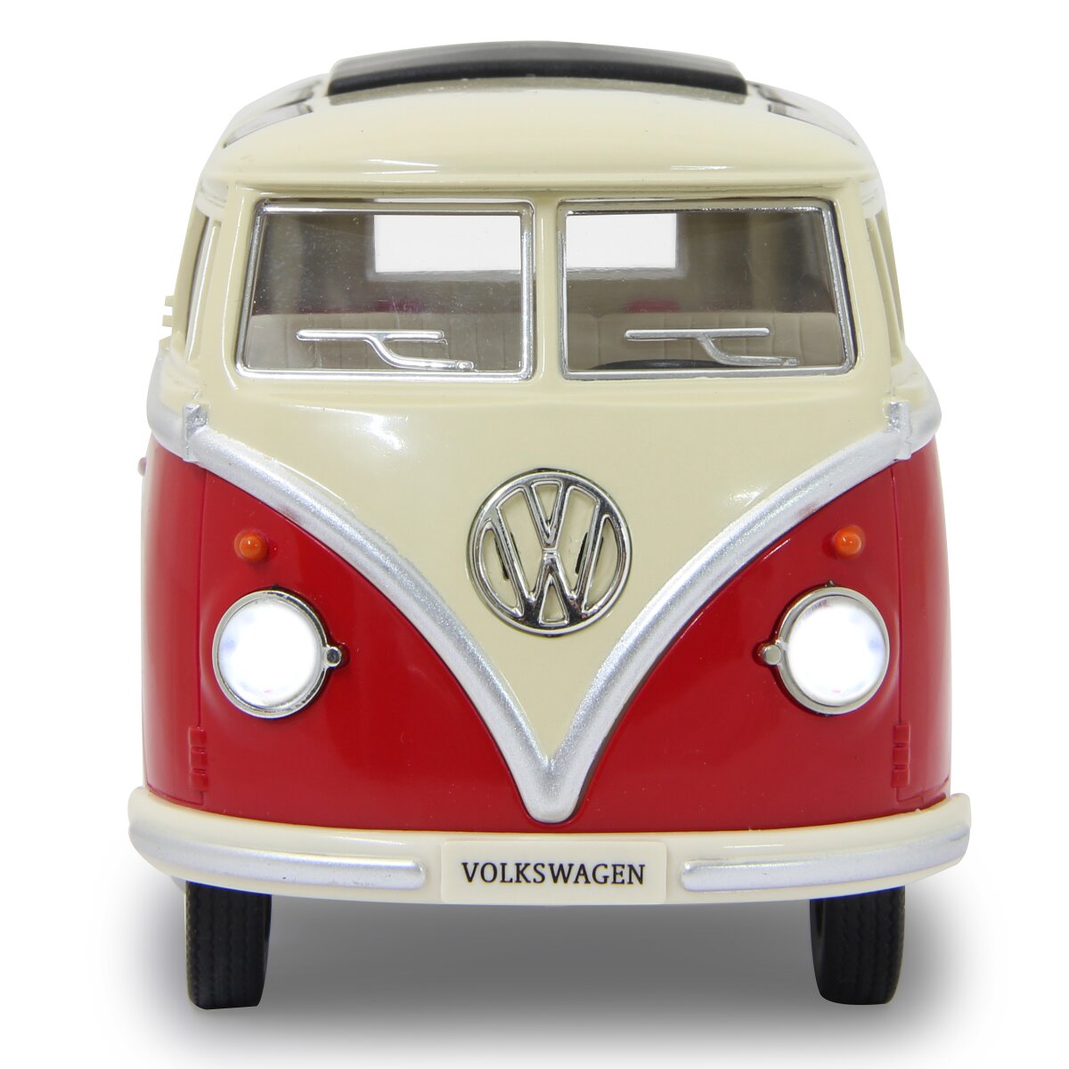 VW T1 Bus Diecast 1:24 rot mit LED Sound und Rückzugmotor