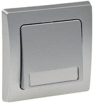 DELPHI Taster mit Namensschild - 0-250V~/ 10A, inkl. Rahmen, UP, silber