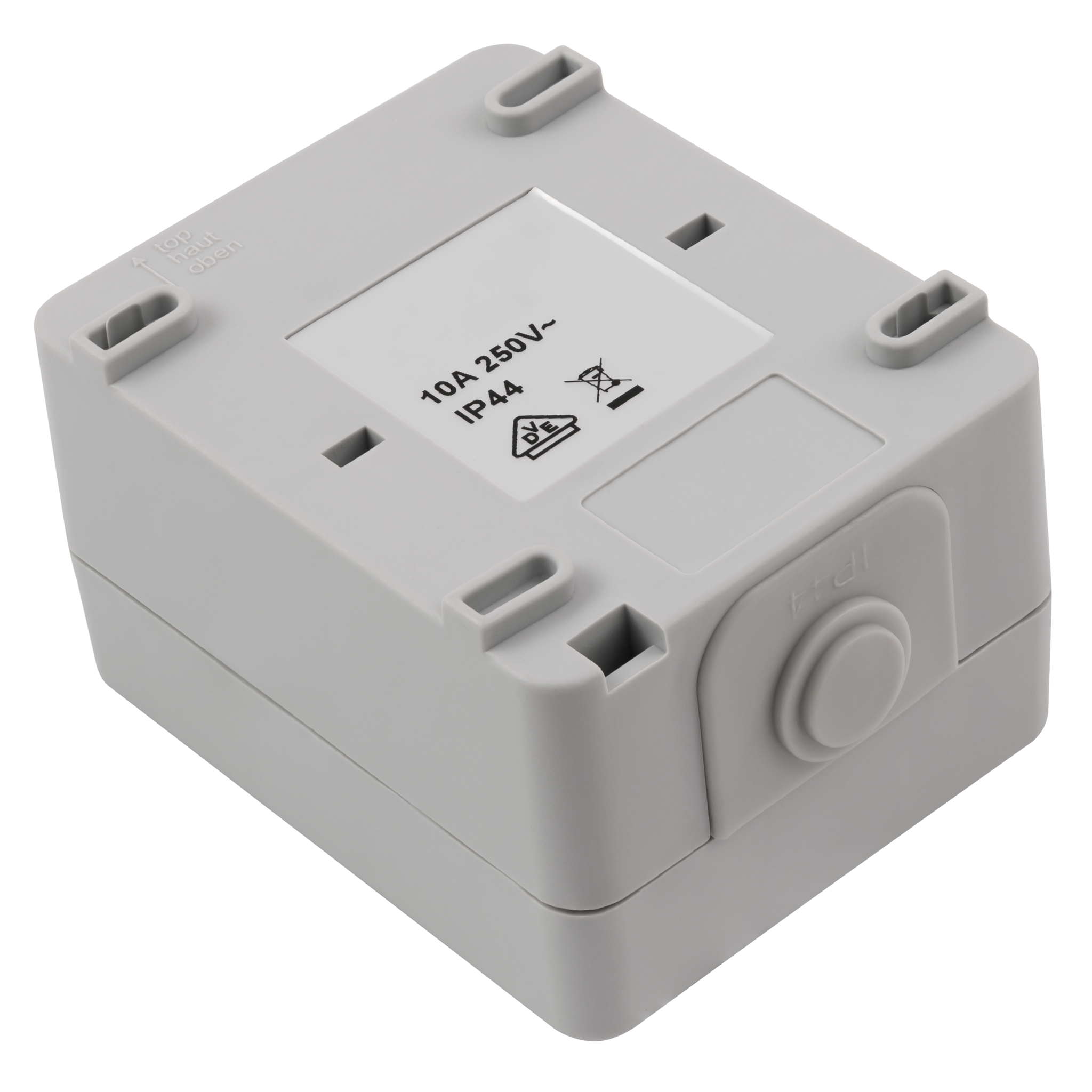 Feuchtraum Taster McPower ''Taff'', 250V~/10A, IP44, AP, grau