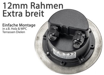 Bodenleuchte "BEL GX53 XXL " Rund - ØxT 14x7cm, IP65, Extra breiter Rahmen