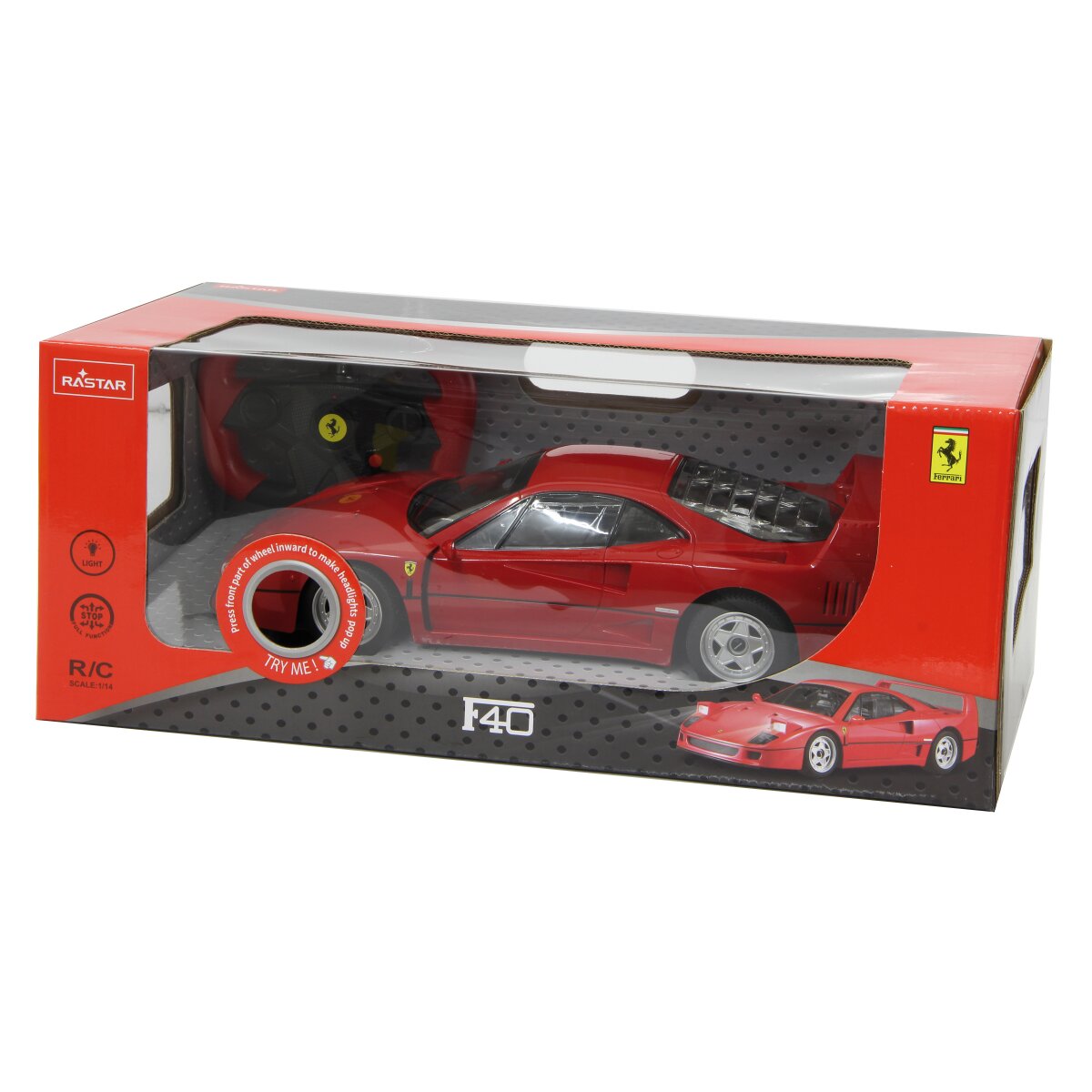 Ferrari F40 1:14 rot 2,4GHz Klappscheinw. fernbedienbar