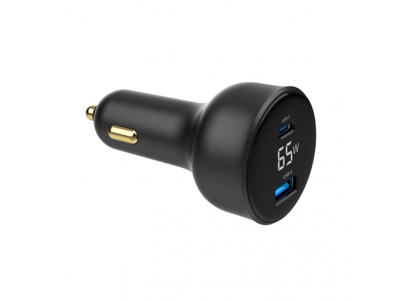 Gembird Dual Port USB-Kfz Ladeadapter 4.8A Schwarz TA-UC-AC2PD65LCD-CAR-01