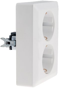 MILOS Schutzkontakt-Steckdose 2-fach - 250V~/ 16A, 1x UP, weiß matt