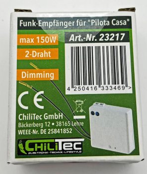 Funk Empfänger Dimmer "Pilota Casa" - IP20, 230V, 433,92Mhz, max.150W, 2-Draht