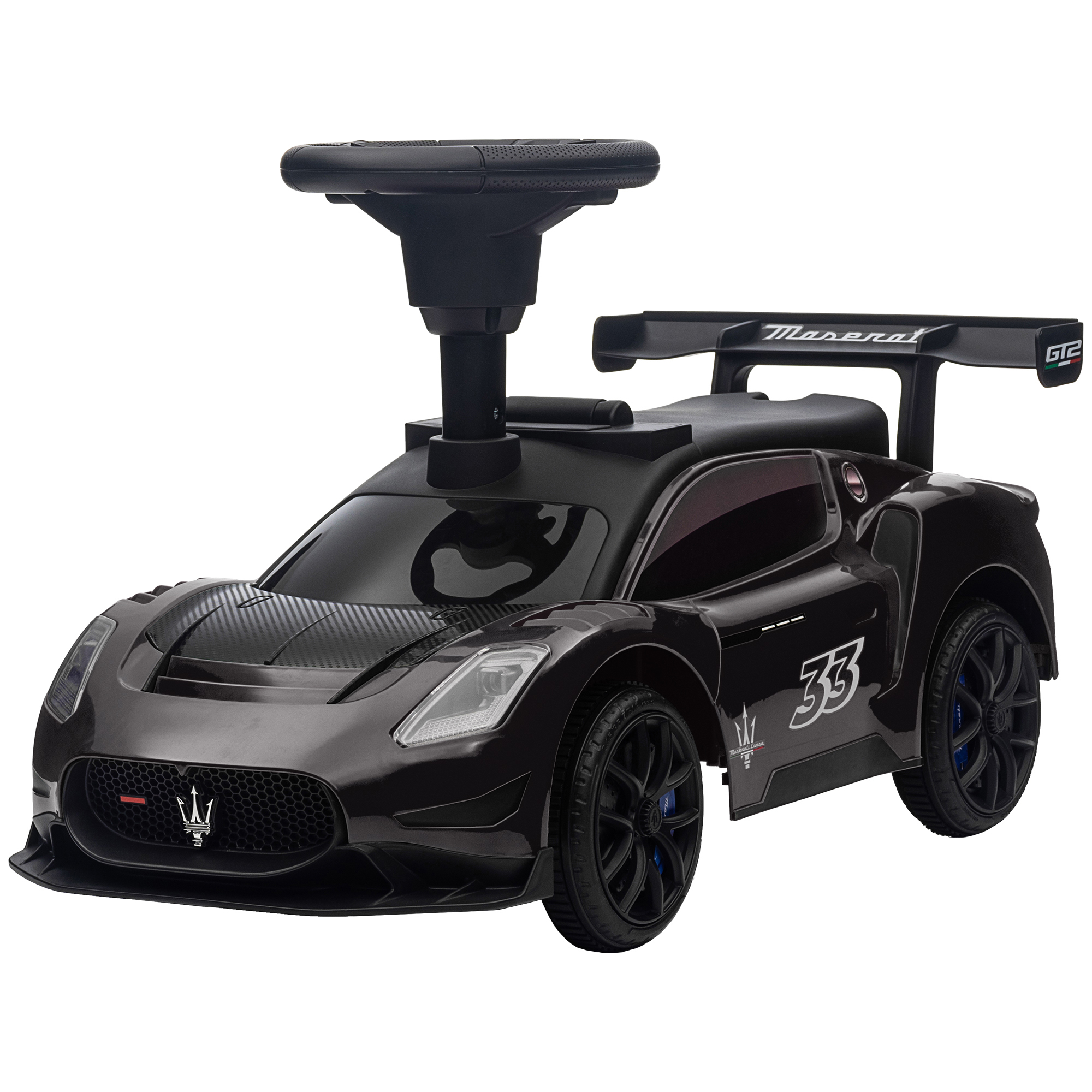 Rutschauto, Maserati, Stauraum, Hupe & Musik, Flüsterreifen, für 1,5 bis 5 Jahre, bis 25 kg, Schwarz Rutschauto, Maserati, Stauraum, Hupe & Musik, Flüsterreifen, für 1,5 bis 5 Jahre, bis 25 kg, Schwarz