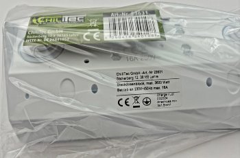 3-fach Steckdosenblock, weiß matt, 250V~/ 16A, Aufbaumontage