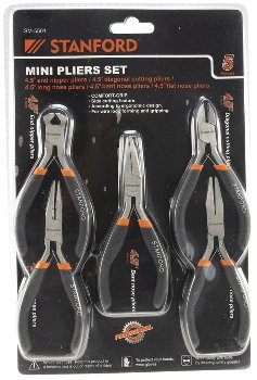 Elektroniker Zangen-Set "MiniGrip" 5-tlg - 12cm, isolierte Griffe, federöffnend