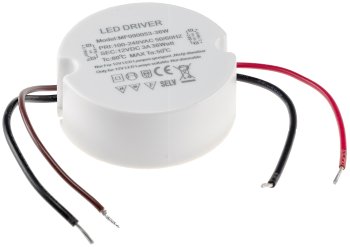 LED-Trafo "CT-36E", 0,5-36W, rund / Ein 220-240V, Aus 12V= Konstantspannung