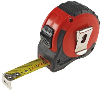 Rollen-Maßband, 5m - mit Aufroller und Gürtelclip