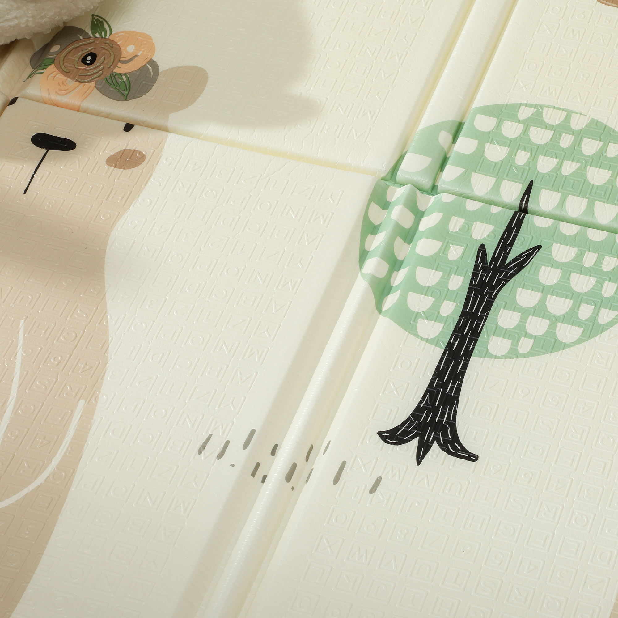 Spielmatte Baby 196 x 176 x 1,5 cm faltbar Doppelseitige Krabbelmatte Mehrfarbig