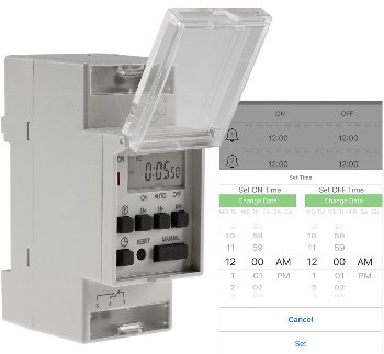 digitale Wochen-Zeitschaltuhr für - Schalttafel-Einbau, 230V, mit Bluetooth
