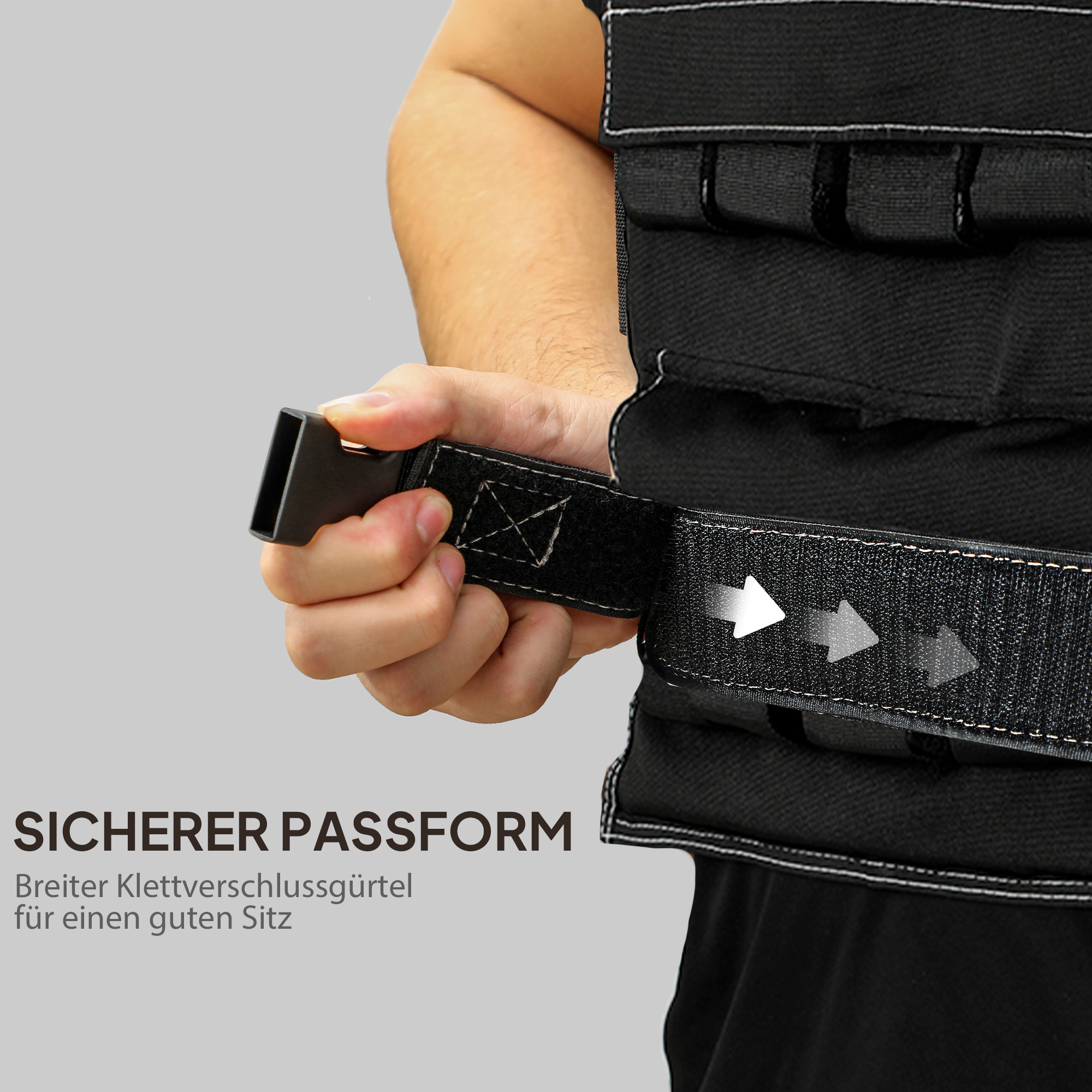 20 kg Anpassbare Gewichtsweste mit verstellbaren Gurten und reflektierenden Streifen, für Männer und Frauen