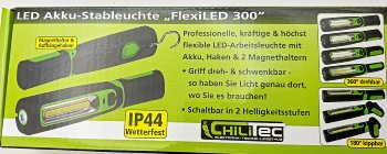 LED Stableuchte mit Akku "FlexiLED 300" - LiIon Akku, Magnethalter, 3W, 270lm,IP44