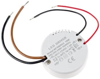 LED-Trafo "CT-18E", 0,5-18W, rund / Ein 220-240V, Aus 12V= Konstantspannung