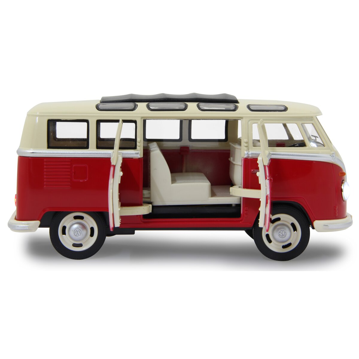 VW T1 Bus Diecast 1:24 rot mit LED Sound und Rückzugmotor