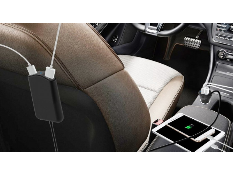 EnerGenie Auto-Ladegerät mit 4 Anschlüssen 9,6 A schwarz EG-4U-CAR-01
