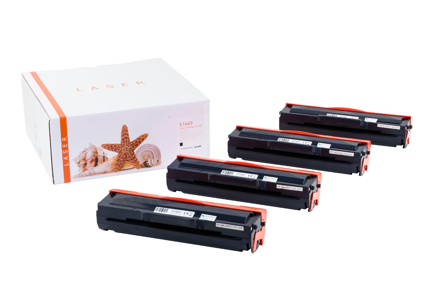4er Set ML1660 alternativ Toner black Samsu / MLTD1042S / 4x1.500 Seiten