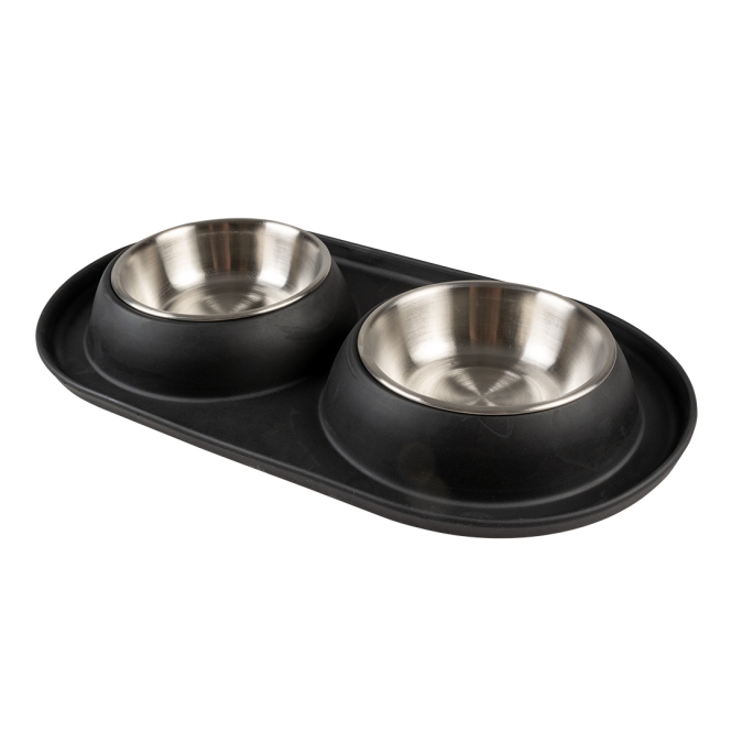 Duvoplus Dinner-Set Gummi - schwarz - 2 x 420ml