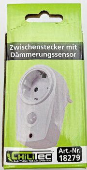 Zwischenstecker mit Dämmerungssensor - 230V, max. 280W