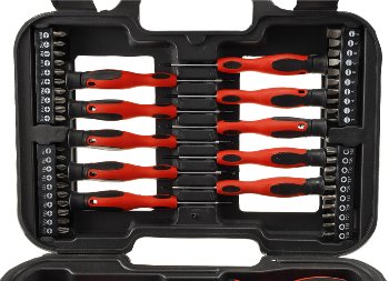 Schraubendreher Set 58-teilig mit Koffer, 18 Schraubendreher, 40 Bits
