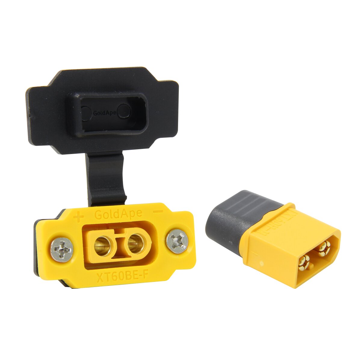 Einbaubuchse/Stecker XT60 vergoldet Grip m. Verschluß.- und Isolierkappe 1 paar