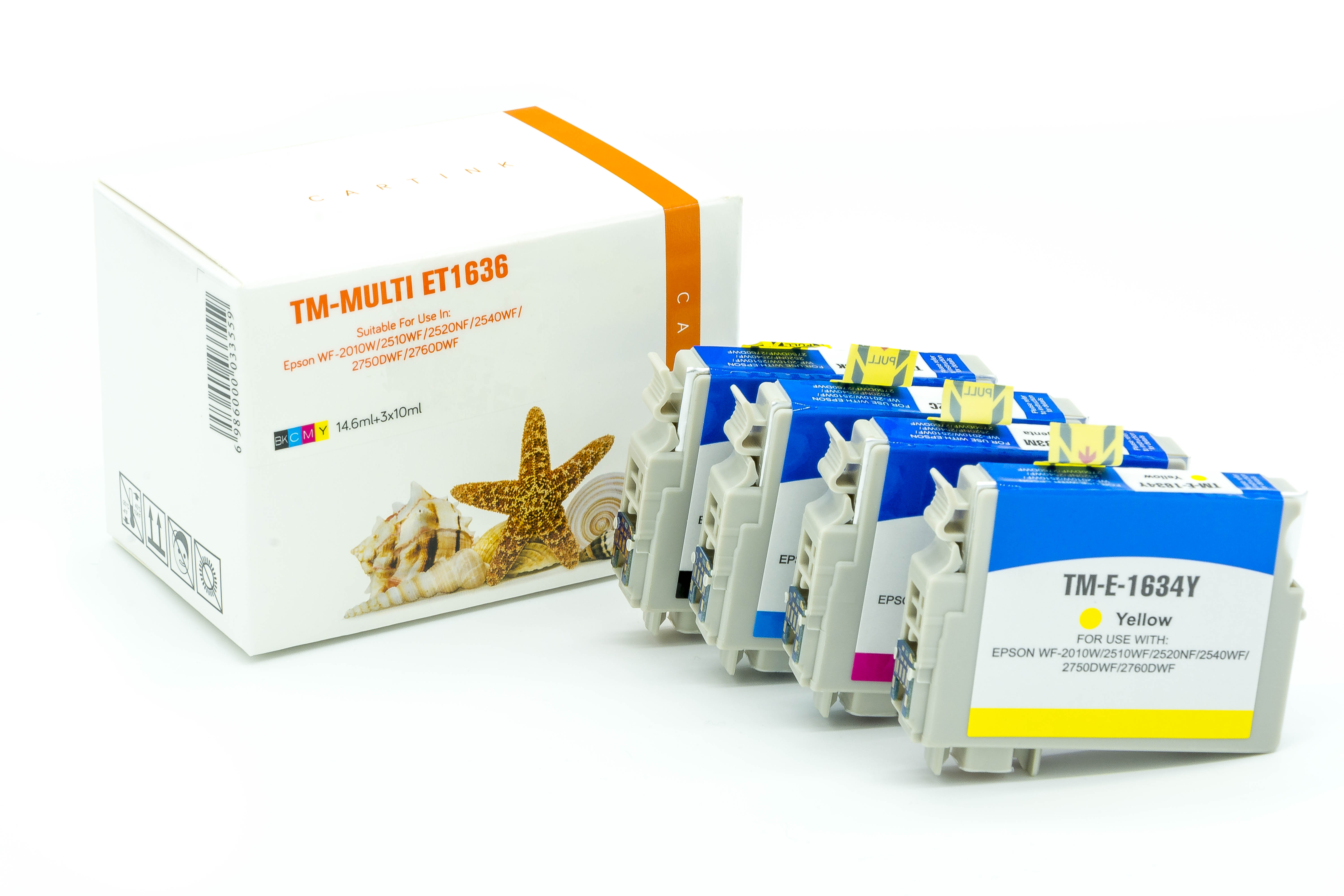 Multipack T1636 alternativ Tinte  Epson / C13T16364010 / BK14,6ml/C,M,Y10ml (PATENT SAFE